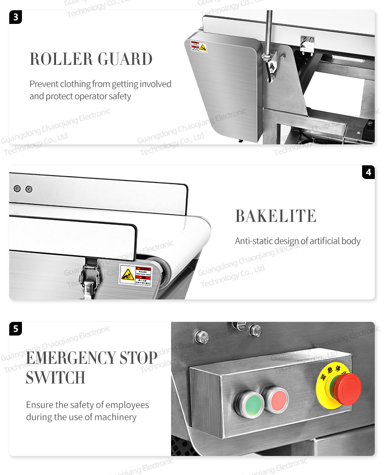 Detector de metal profissional para alimentos com configuração automática para frutas